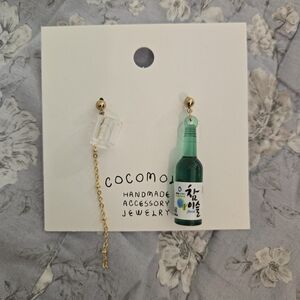 New Soju and Gold Chain Earrings